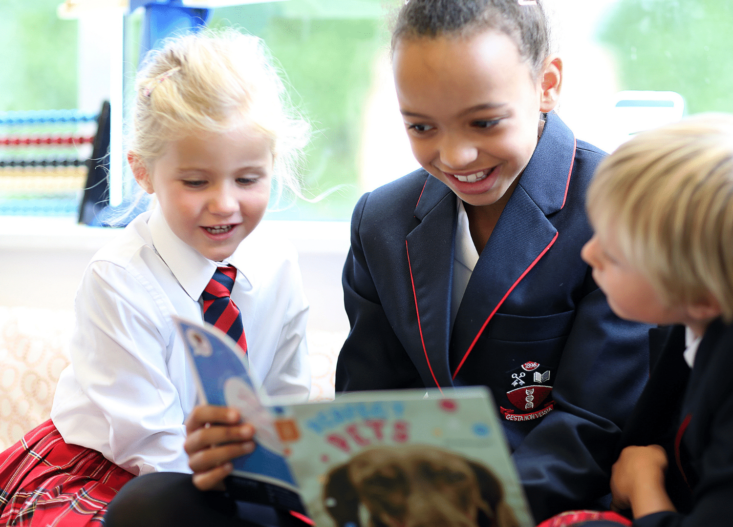 Prep school students read together